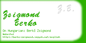 zsigmond berko business card
